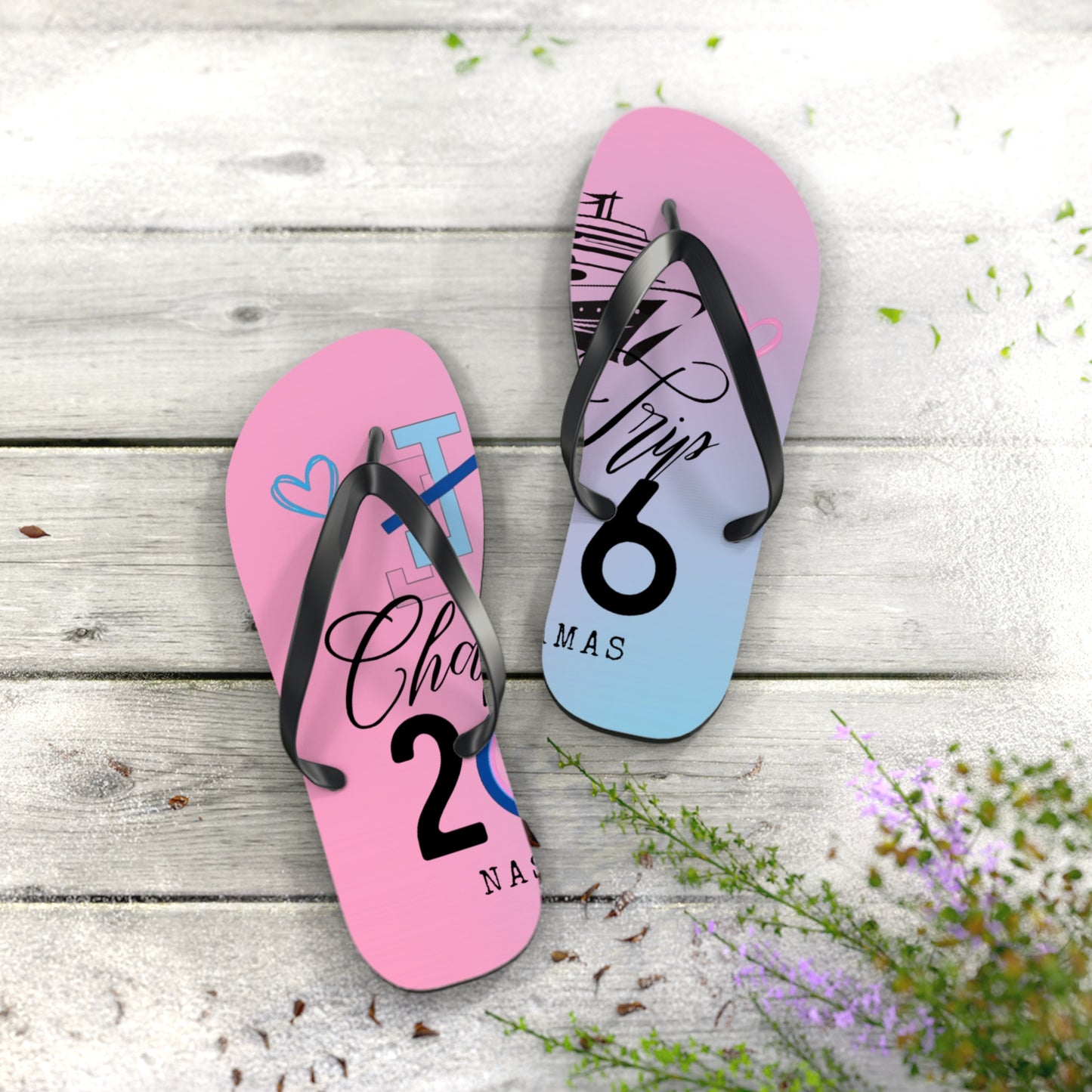 Miami Chapter - Beach Sandals Pink and Blue