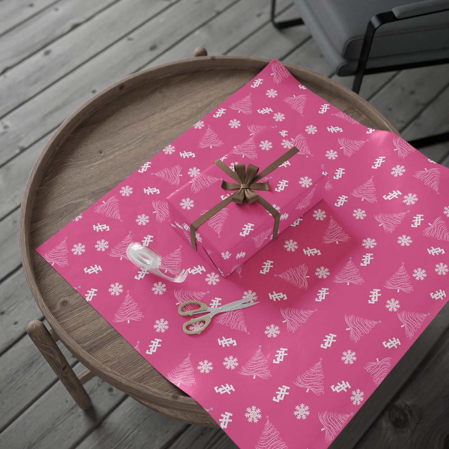Jack and Jill Holiday Wrapping Paper - Pink