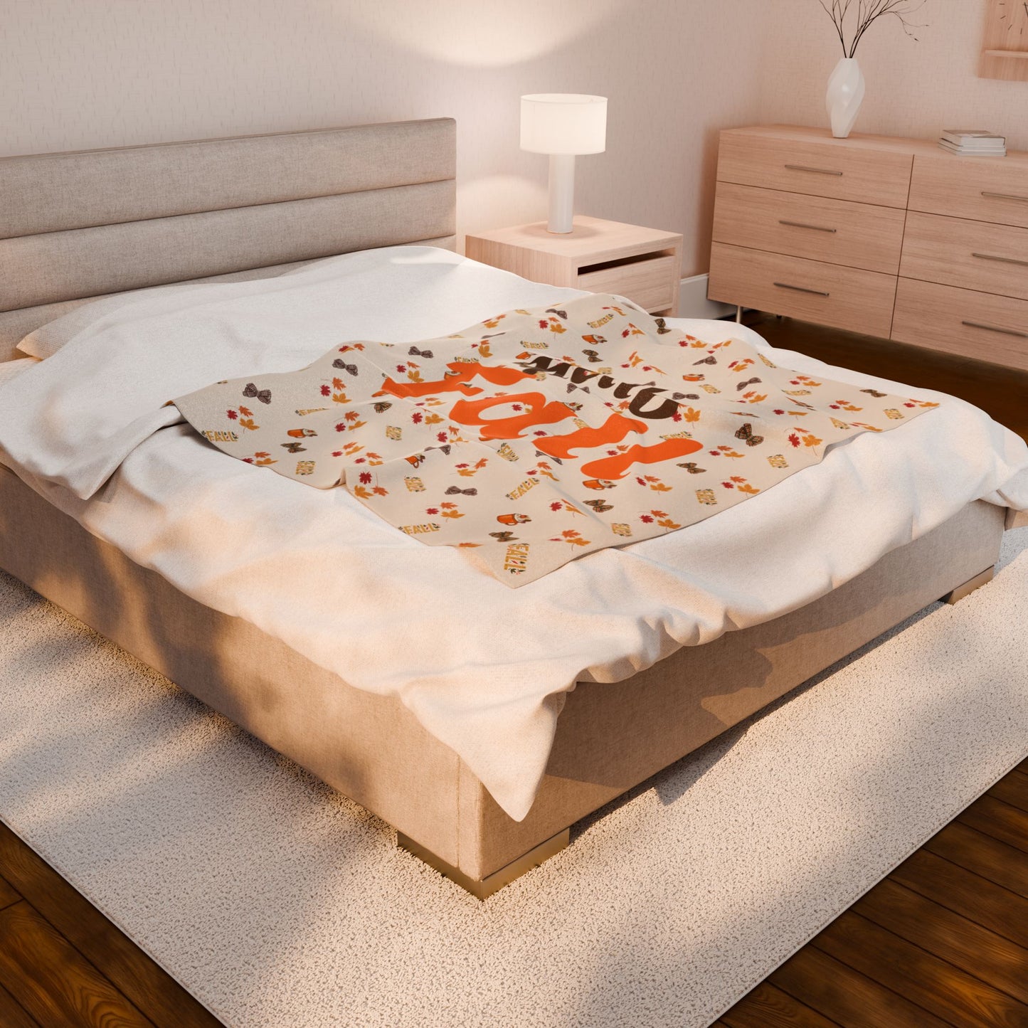Spiced Velveteen Plush Blanket – Cozy Fall Throw for Home & Gifting