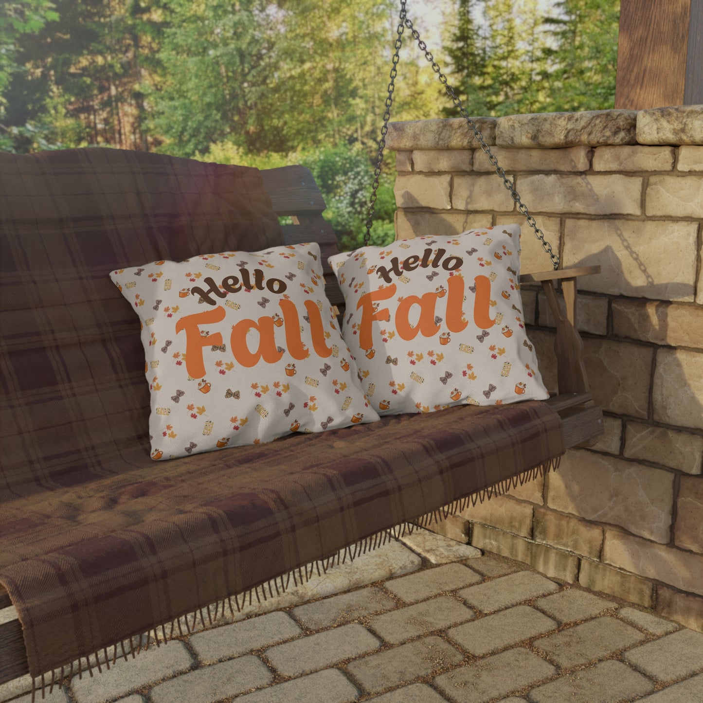 Outdoor Spiced Pillows – Waterproof & UV-Resistant Fall Patio Décor
