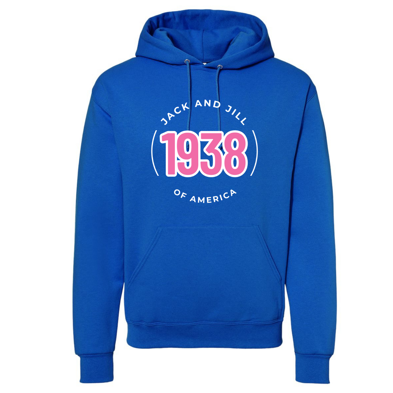 Jack and Jill Unisex Hoodie- Pink 1938 JJ Circle