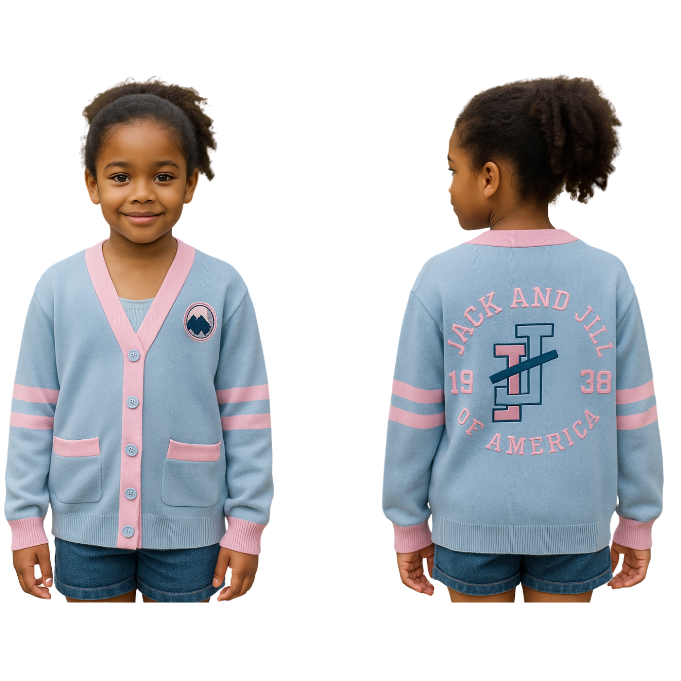 Jack and Jill of America YOUTH Cardigan (Core-Spun Yarn)