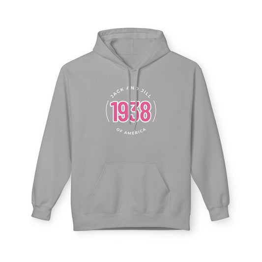 Jack and Jill Unisex Hoodie- Pink 1938 JJ Circle