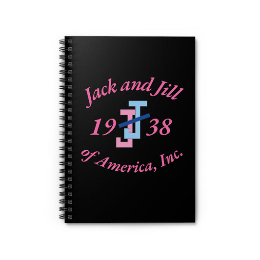 Jack and Jill Custom Spiral Notebook - Ruled Line - Pink Letters