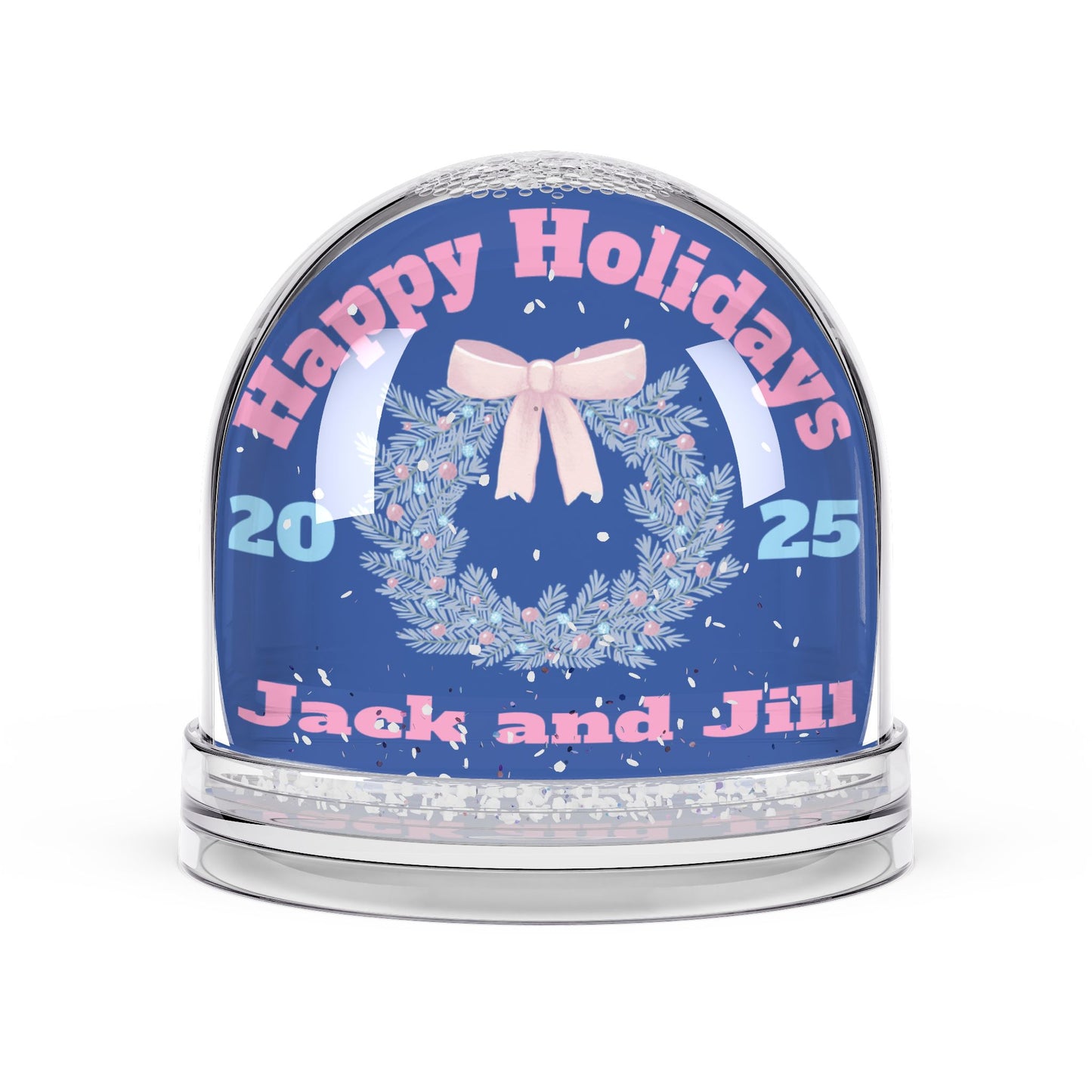 Jack and Jill Wreath Snow Globe — Happy Holidays