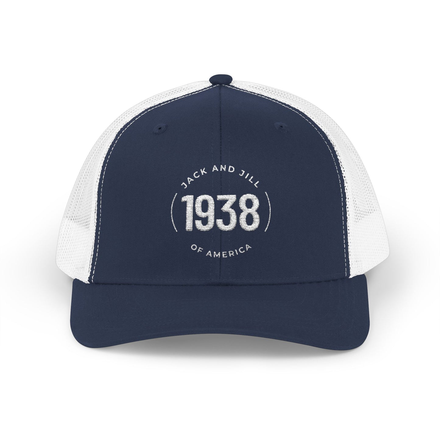 1938 Vintage Trucker Cap — Retro 'Jack and Jill of America' Snapback