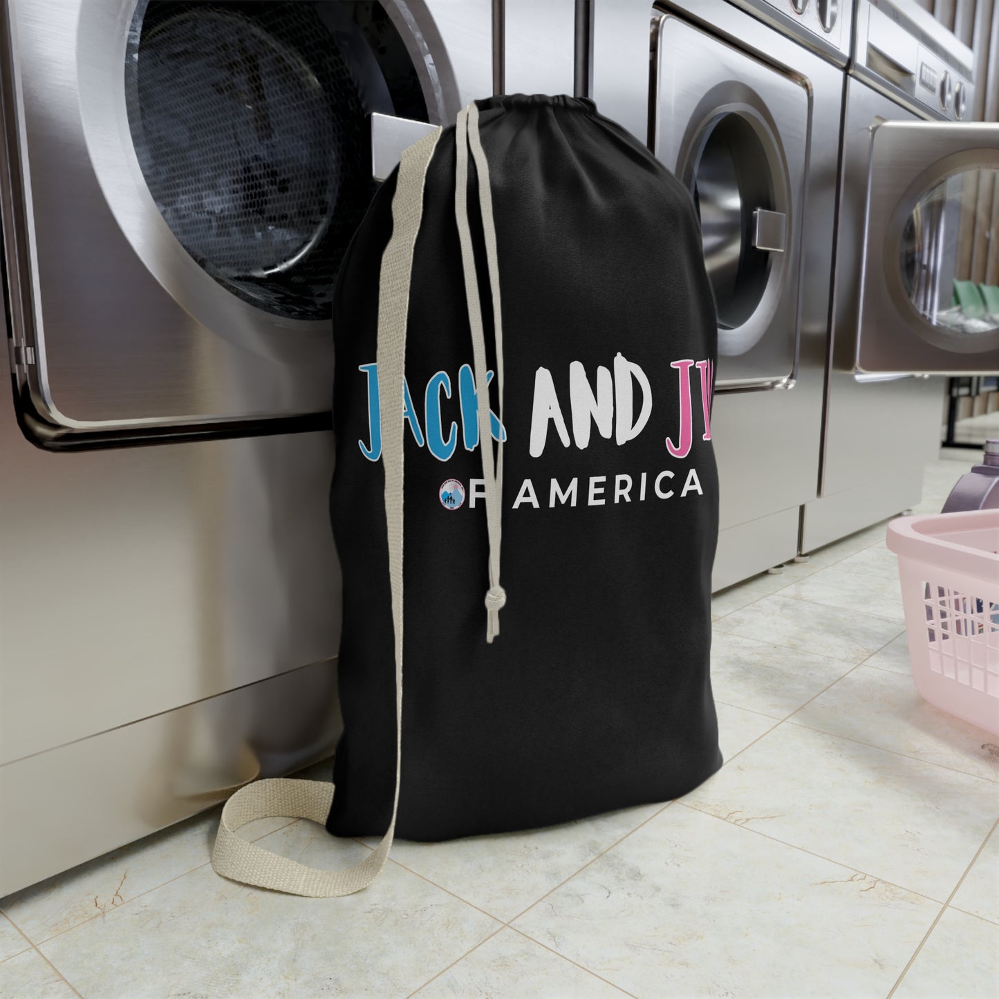 Jack and Jill of America Laundry Bag — Drawstring College Dorm & Travel Dirty Clothes Sack