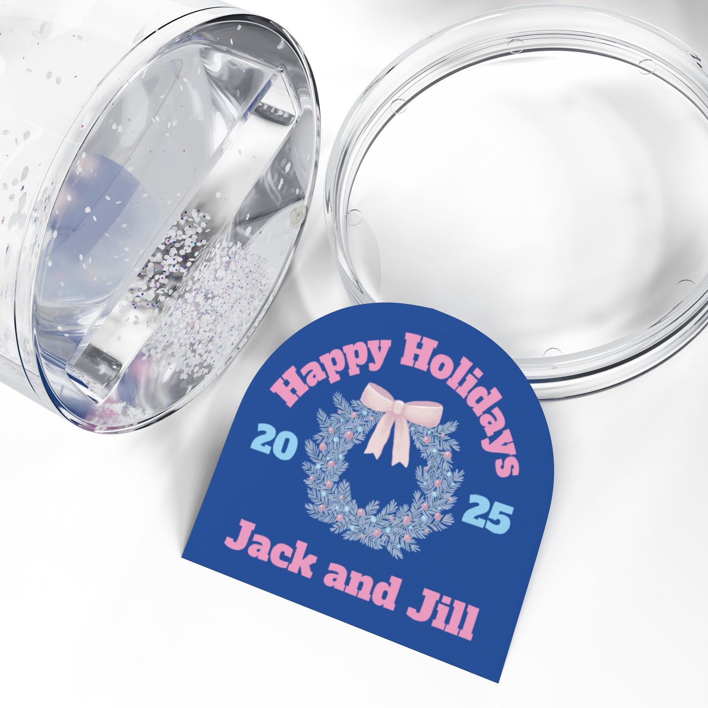 Jack and Jill Wreath Snow Globe — Happy Holidays