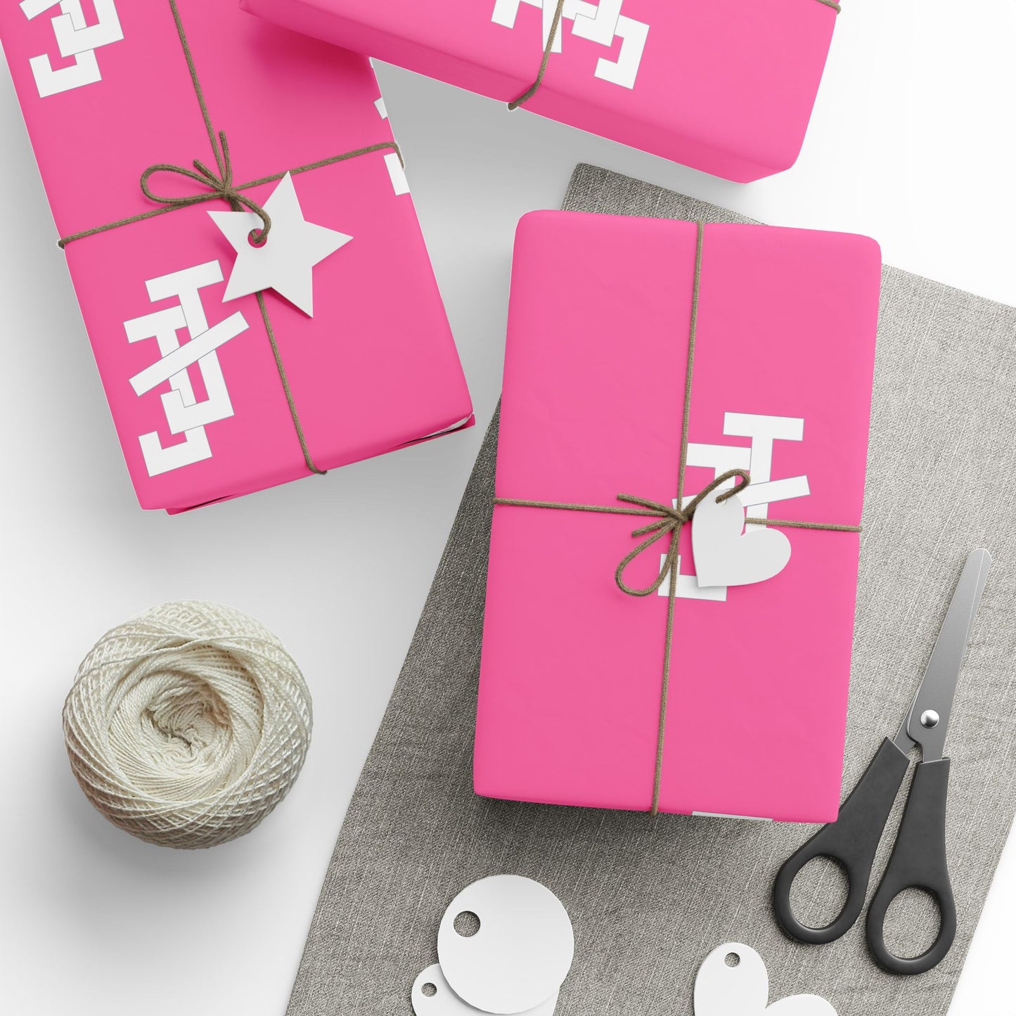 Jack and Jill Wrapping Paper - Vibrant Pink