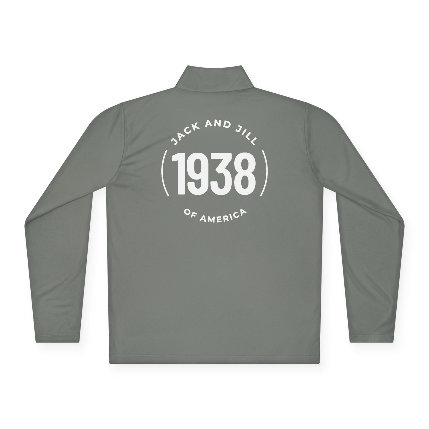 Jack and Jill Collar Unisex 1/4-Zip - White JJ and 1938 Circle