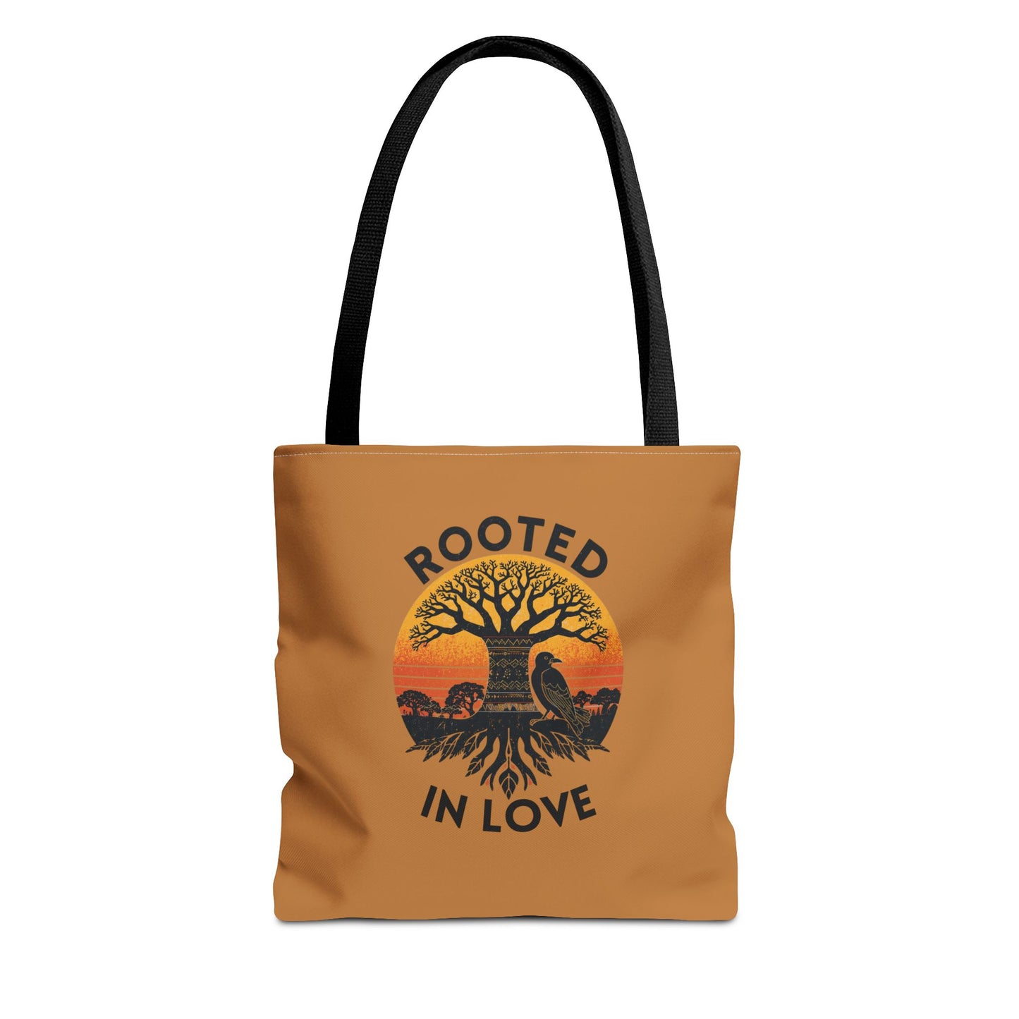 Rooted in Love Tote Bag — Boho Tree of Life Sunset AOP Grocery & Beach Tote
