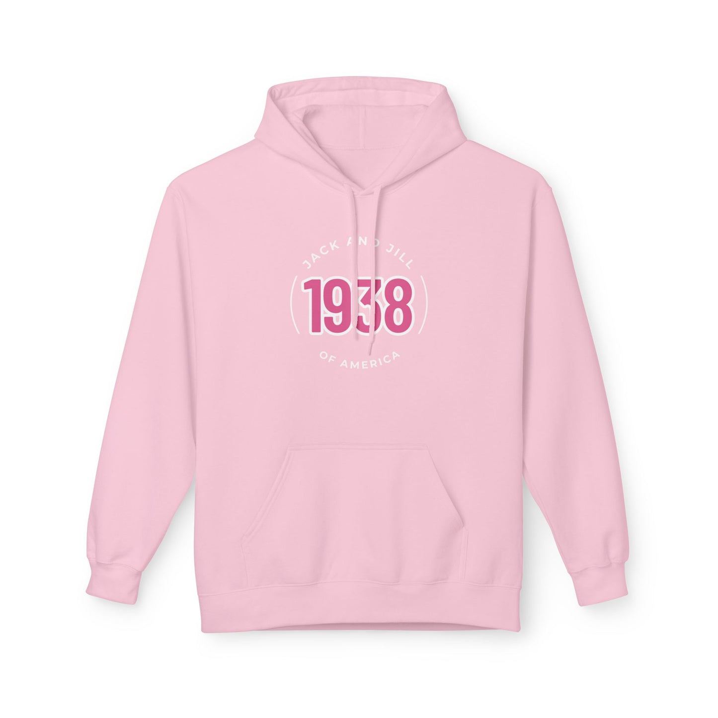 Jack and Jill Unisex Hoodie- Pink 1938 JJ Circle