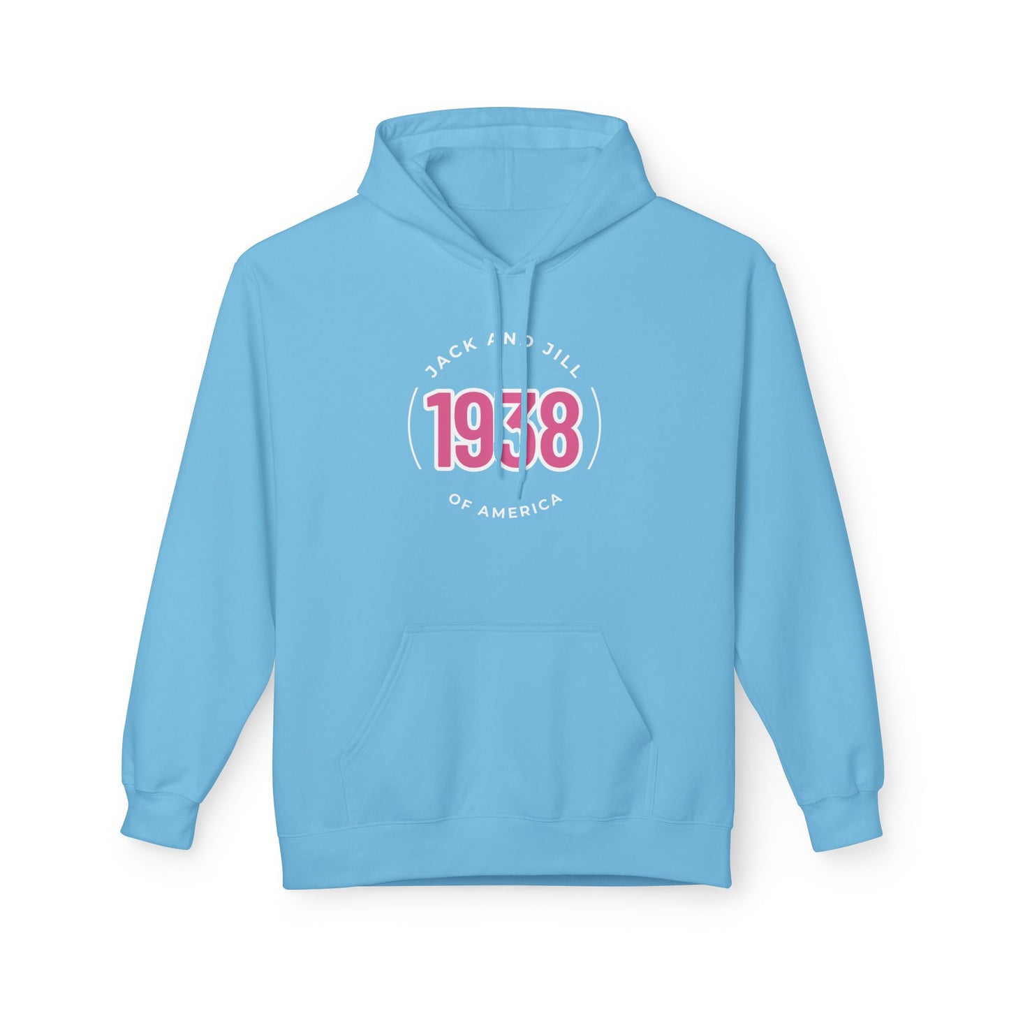 Jack and Jill Unisex Hoodie- Pink 1938 JJ Circle