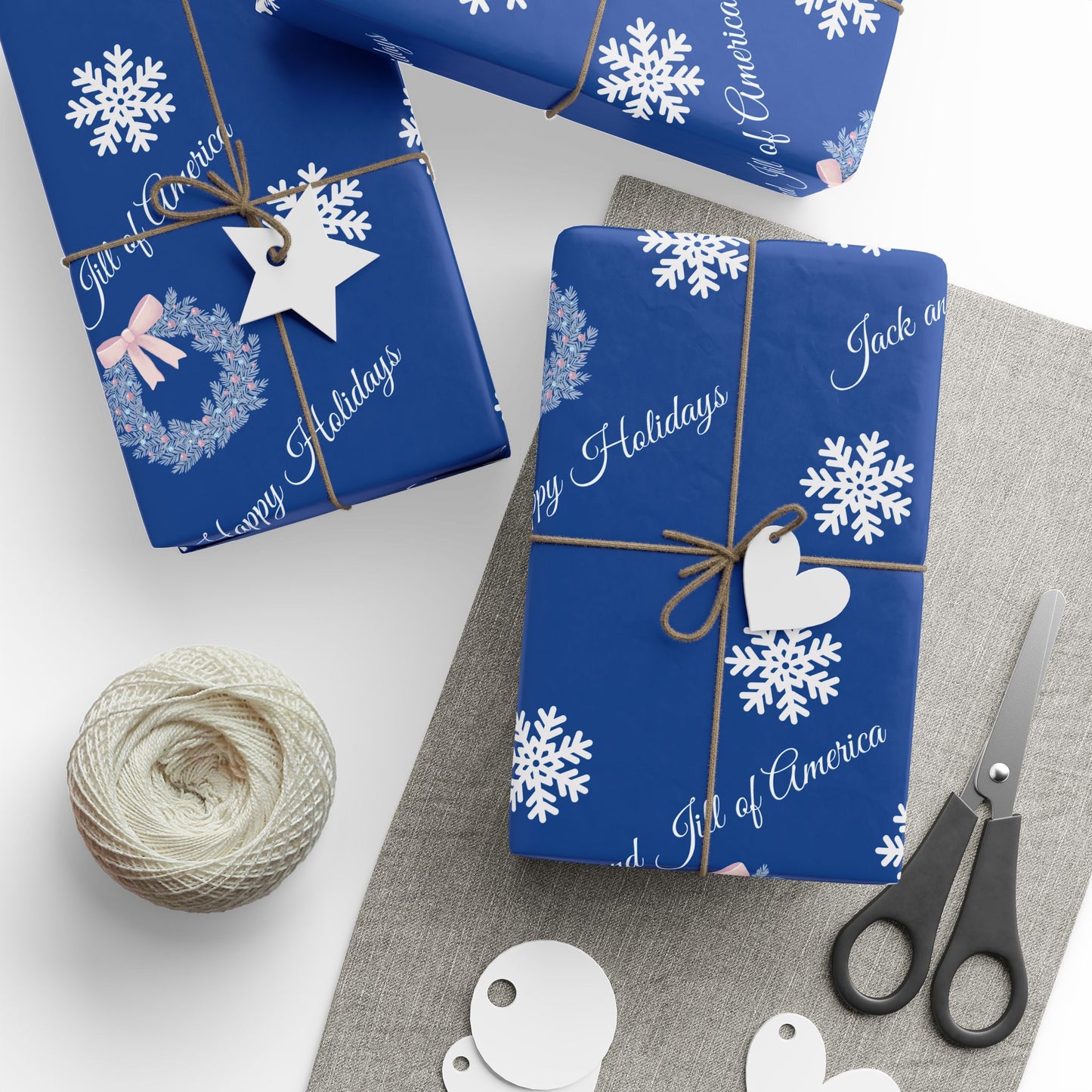 Jack and Jill Happy Holidays Wrapping Paper