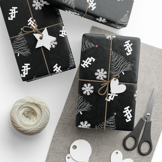 Jack and Jill Holiday Wrapping Paper - Black