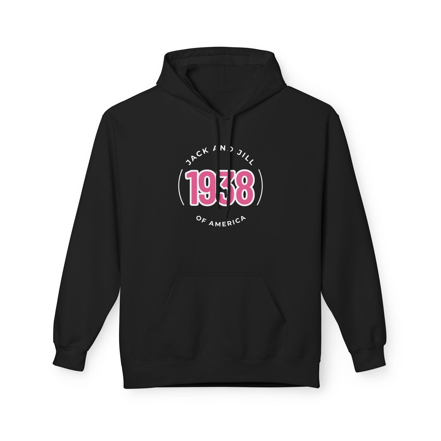 Jack and Jill Unisex Hoodie- Pink 1938 JJ Circle
