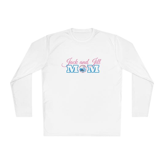 Jack and Jill Mom -  Unisex Performance Long Sleeve Shirt - Pink and Blue