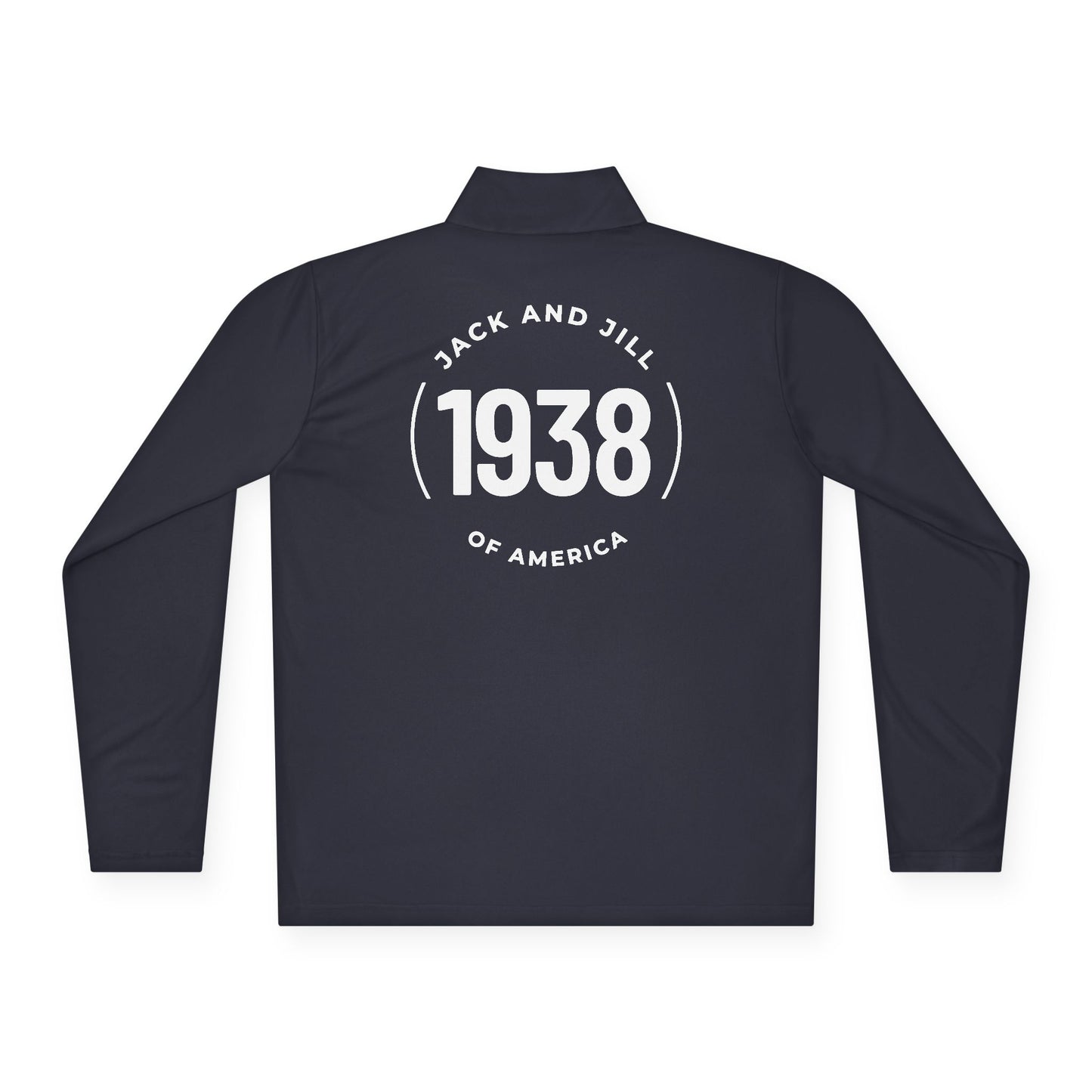Jack and Jill Collar Unisex 1/4-Zip - White JJ and 1938 Circle