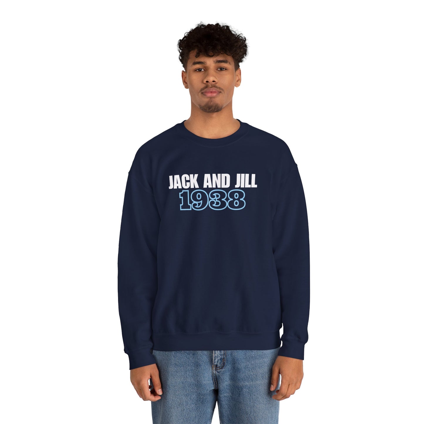 Jack and Jill 1938 Crewneck - White & Blue