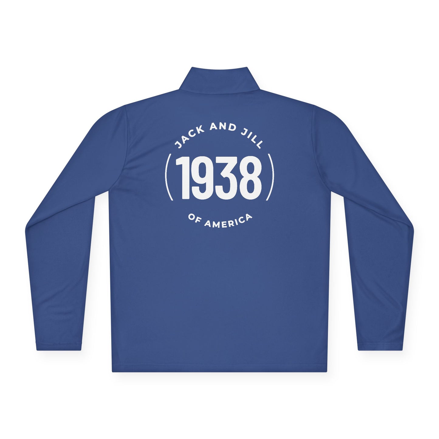 Jack and Jill Collar Unisex 1/4-Zip - White JJ and 1938 Circle