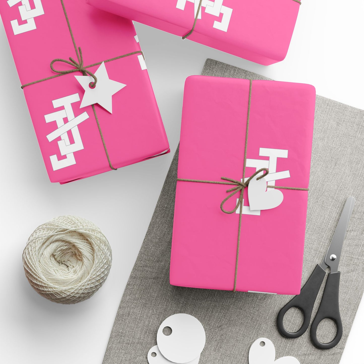 Jack and Jill Wrapping Paper - Vibrant Pink