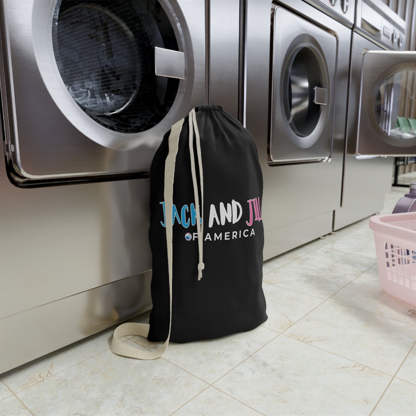 Jack and Jill of America Laundry Bag — Drawstring College Dorm & Travel Dirty Clothes Sack