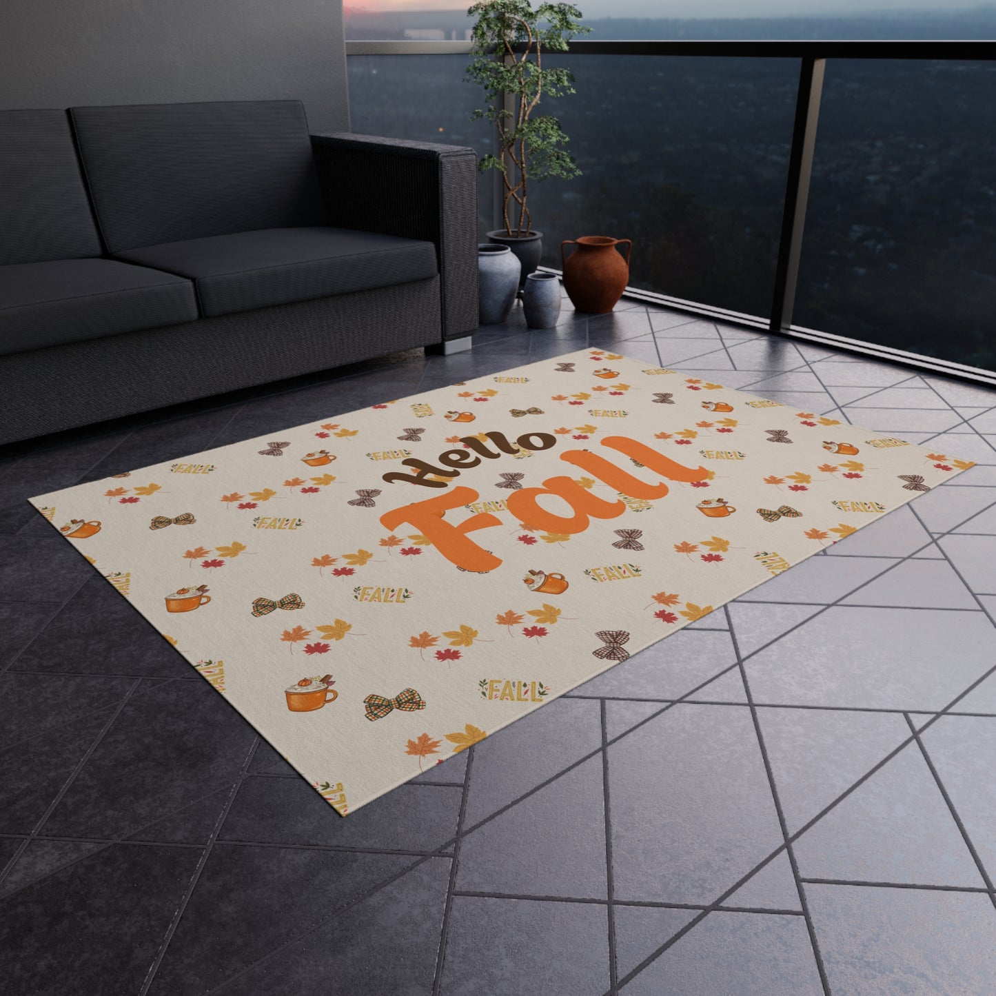 Spiced Outdoor Rug – Vibrant Polyester Chenille Patio & Deck Décor
