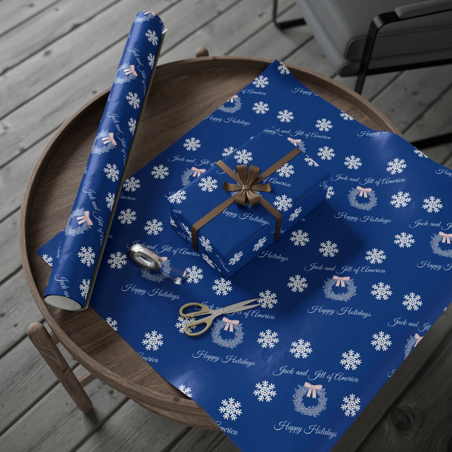 Jack and Jill Happy Holidays Wrapping Paper