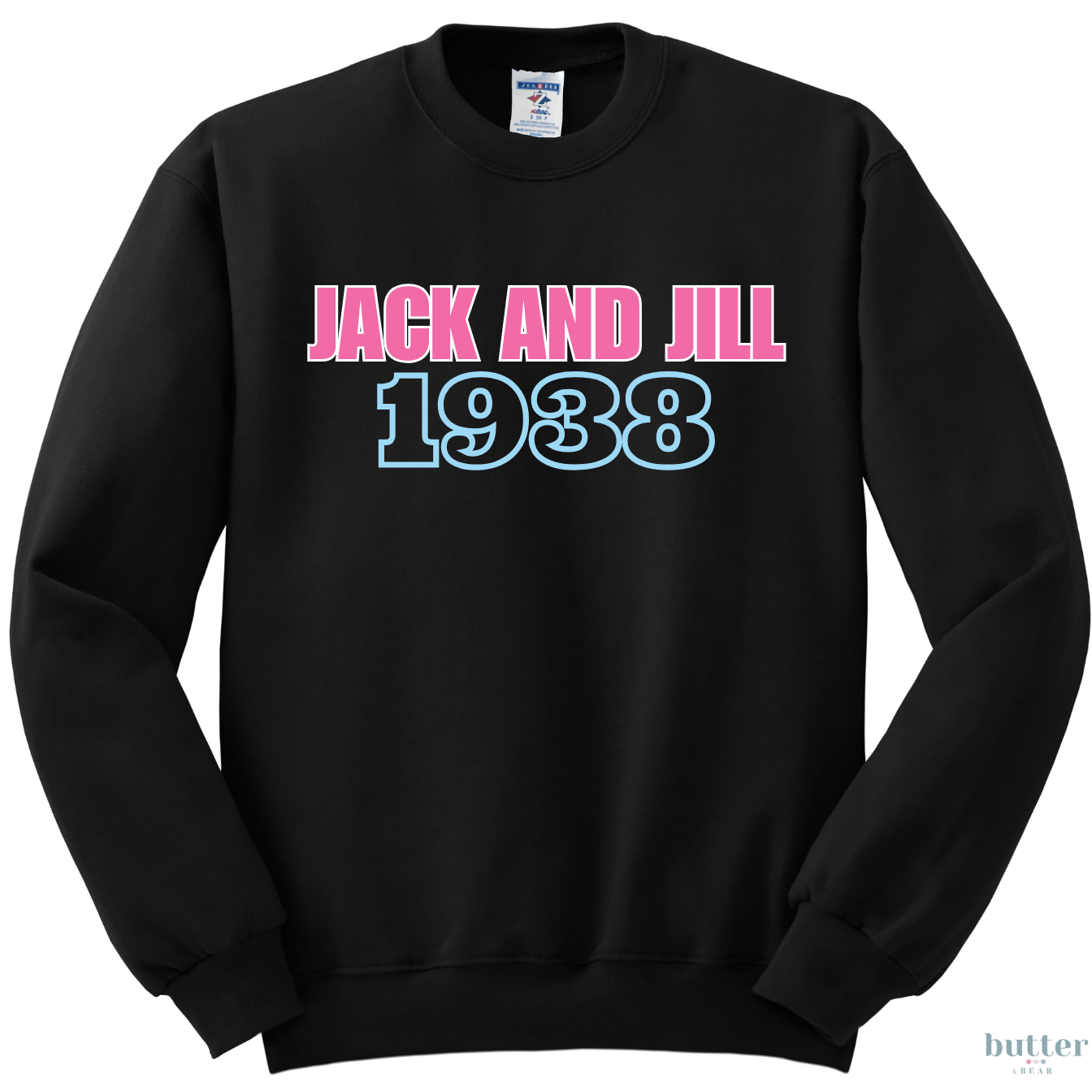 Jack and Jill 1938 Crewneck - Pink & Blue