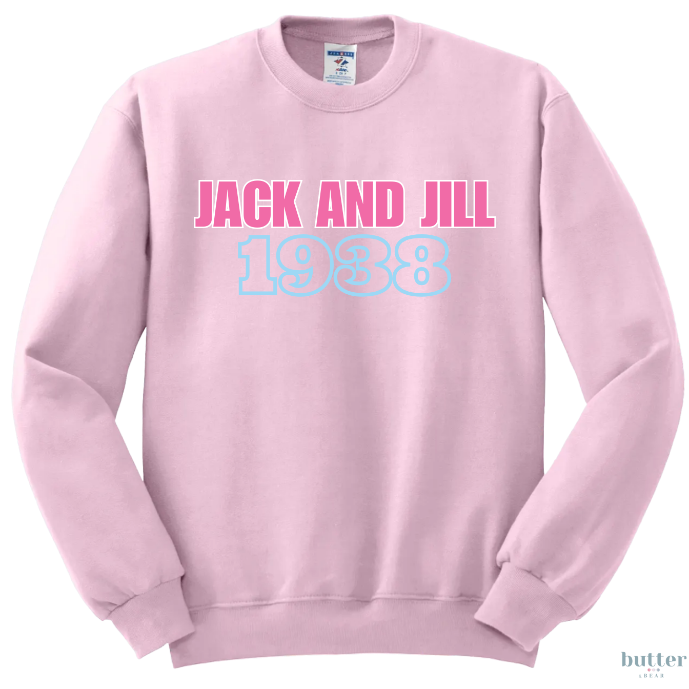 Jack and Jill 1938 Crewneck - Pink & Blue