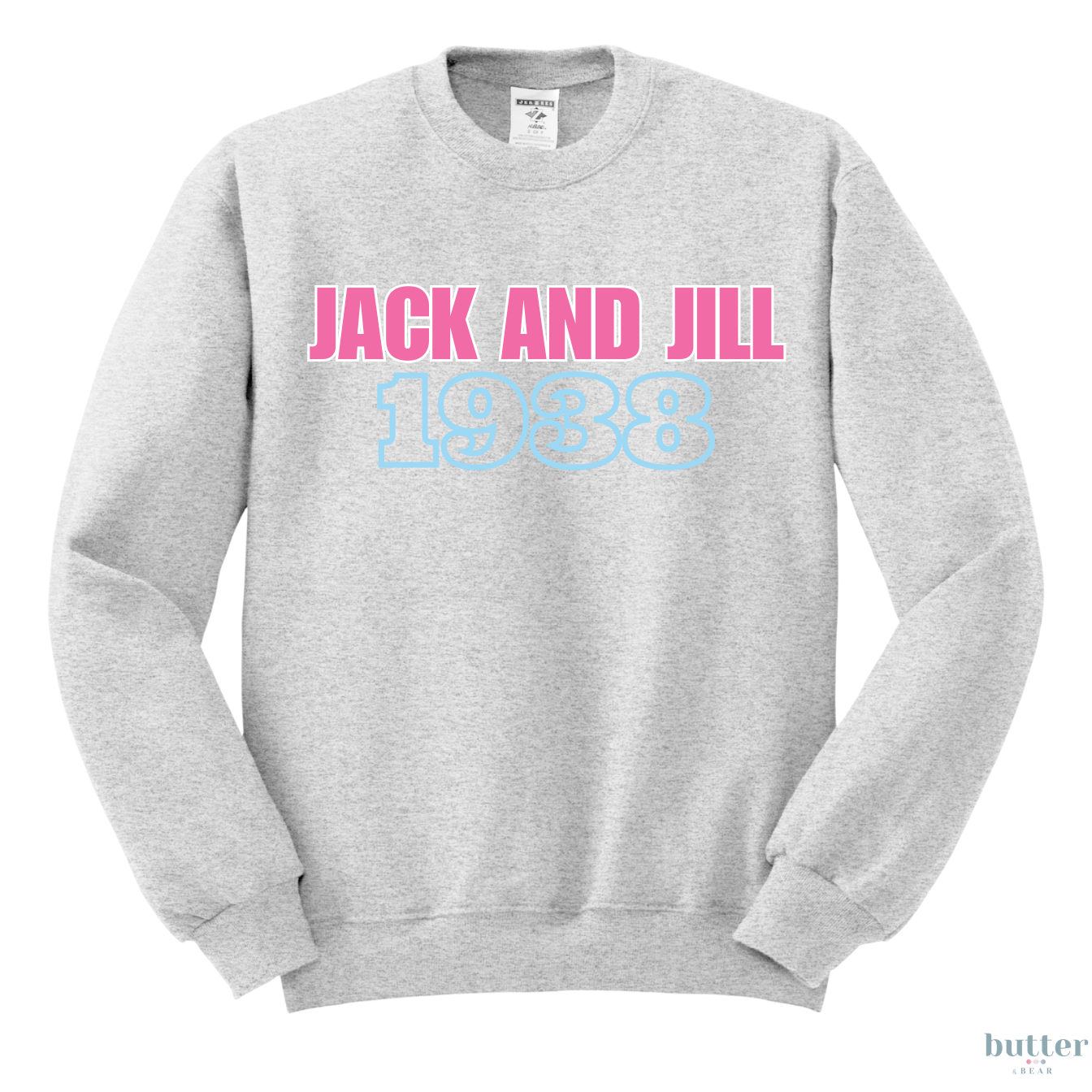Jack and Jill 1938 Crewneck - Pink & Blue