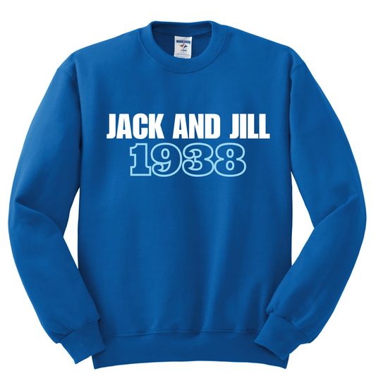 Jack and Jill 1938 Crewneck - White & Blue