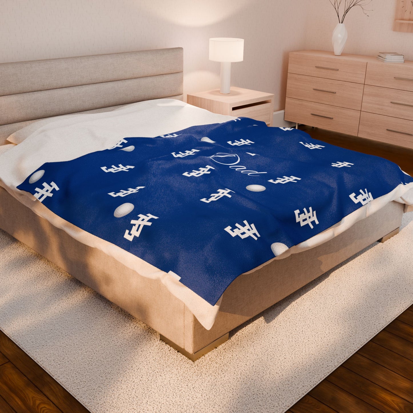 Jack and Jill of America Plush Blanket - Dad Blue