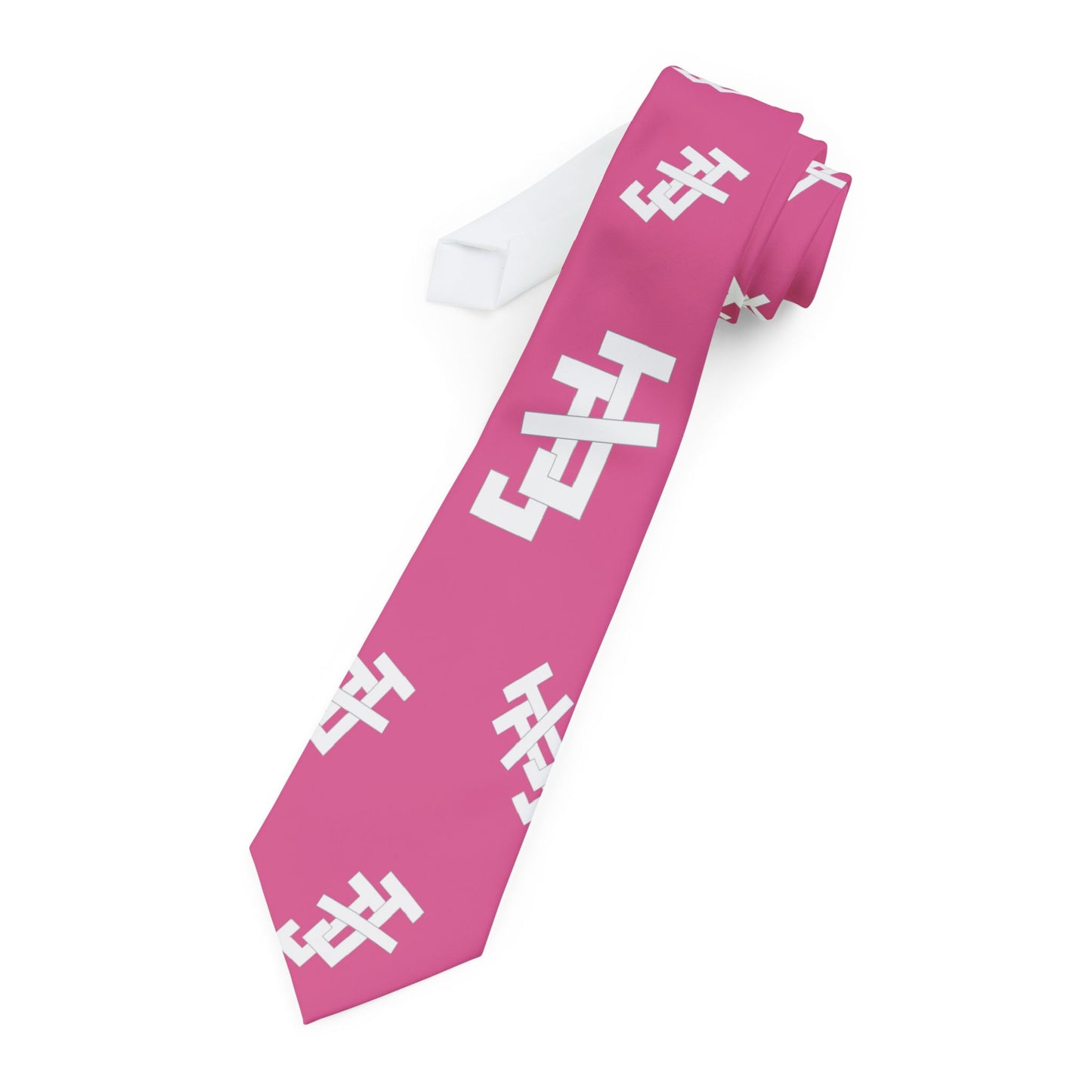 Jack and Jill Necktie - White JJ Pink