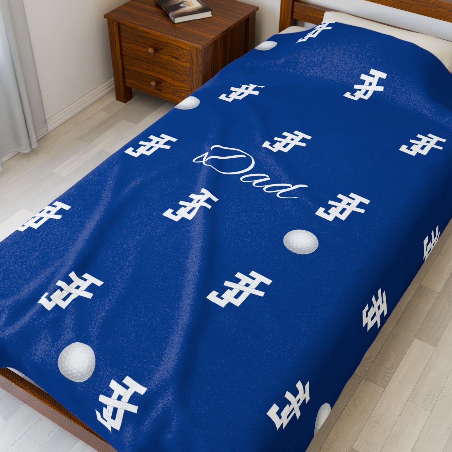 Jack and Jill of America Plush Blanket - Dad Blue