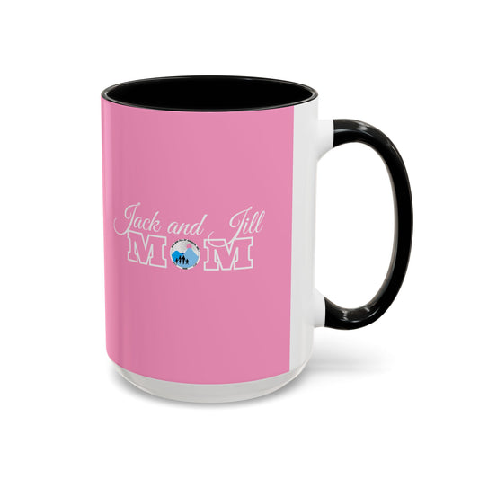 Jack and Jill Mom Accent Coffee Mug – Pink Ceramic 11/15oz Gift for Mothers