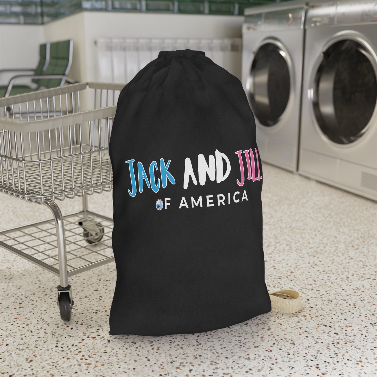 Jack and Jill of America Laundry Bag — Drawstring College Dorm & Travel Dirty Clothes Sack