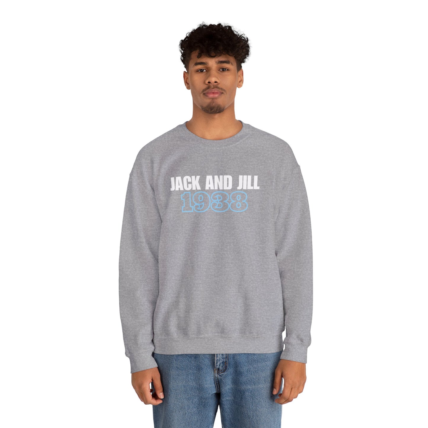 Jack and Jill 1938 Crewneck - White & Blue