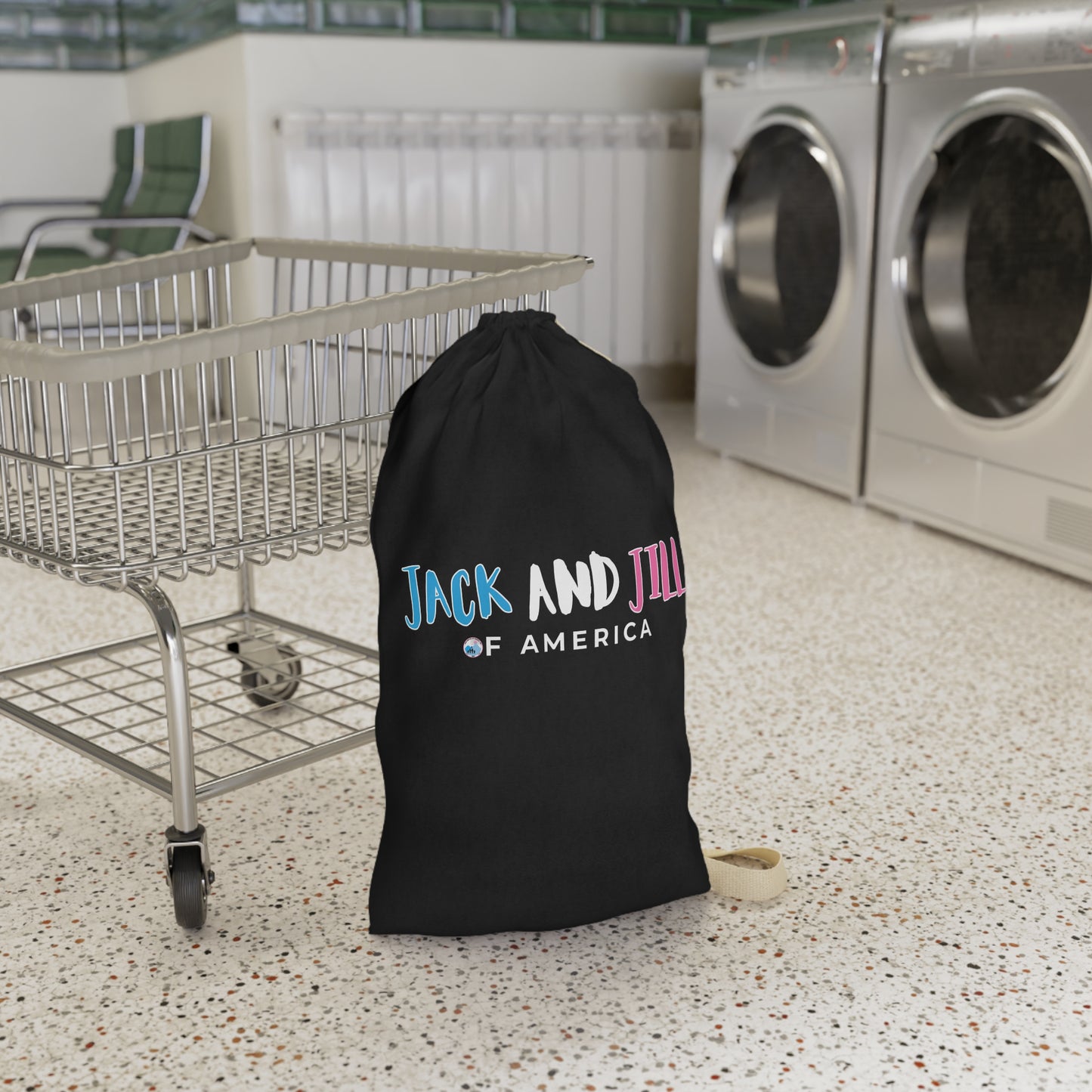 Jack and Jill of America Laundry Bag — Drawstring College Dorm & Travel Dirty Clothes Sack