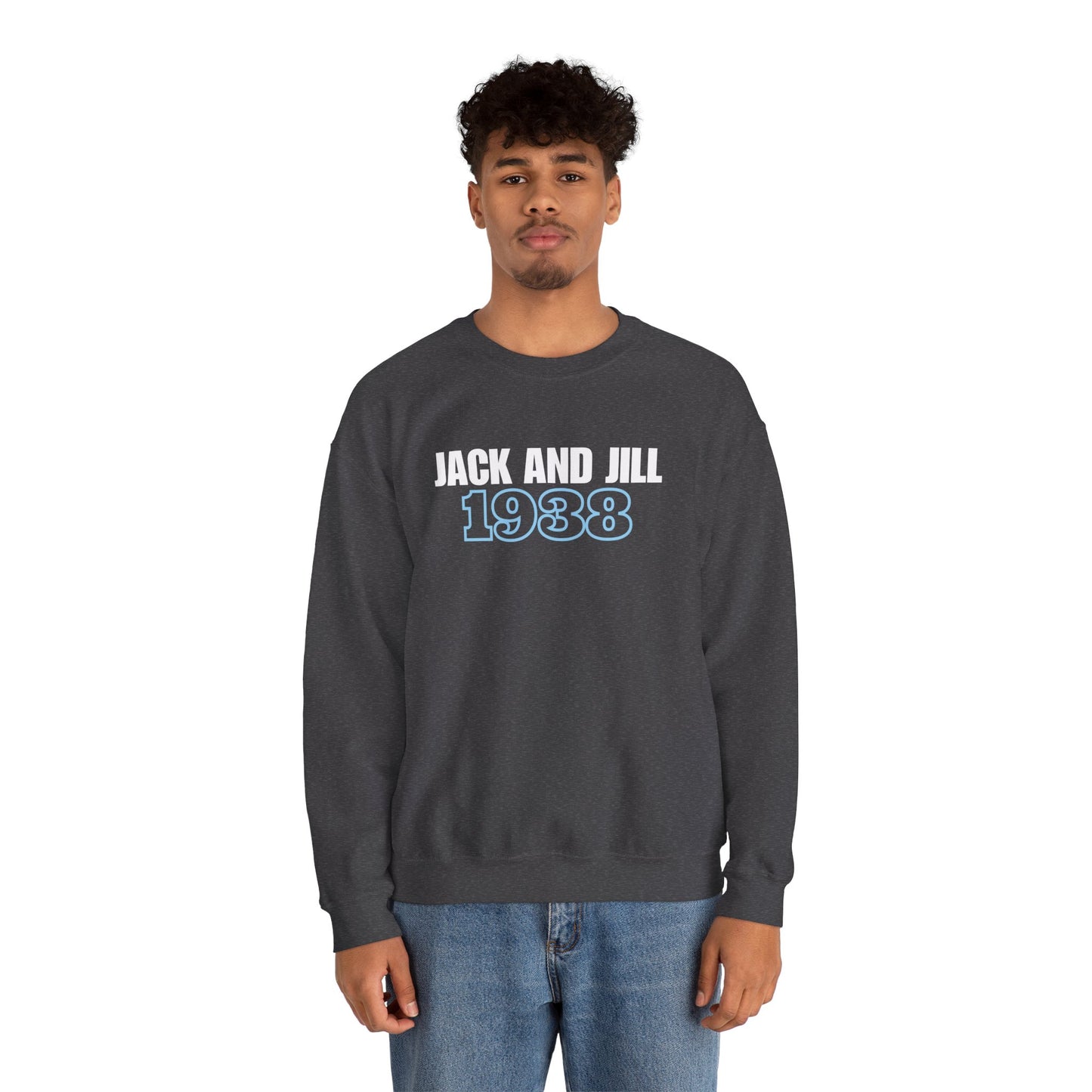 Jack and Jill 1938 Crewneck - White & Blue