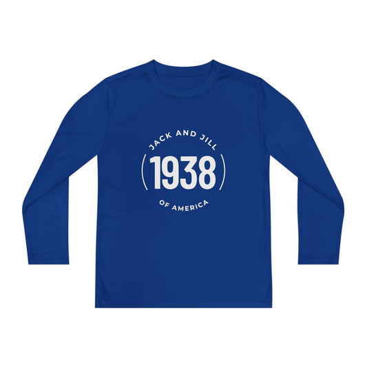 Jack and Jill YOUTH Long Sleeve Tee - 1938 Circle White
