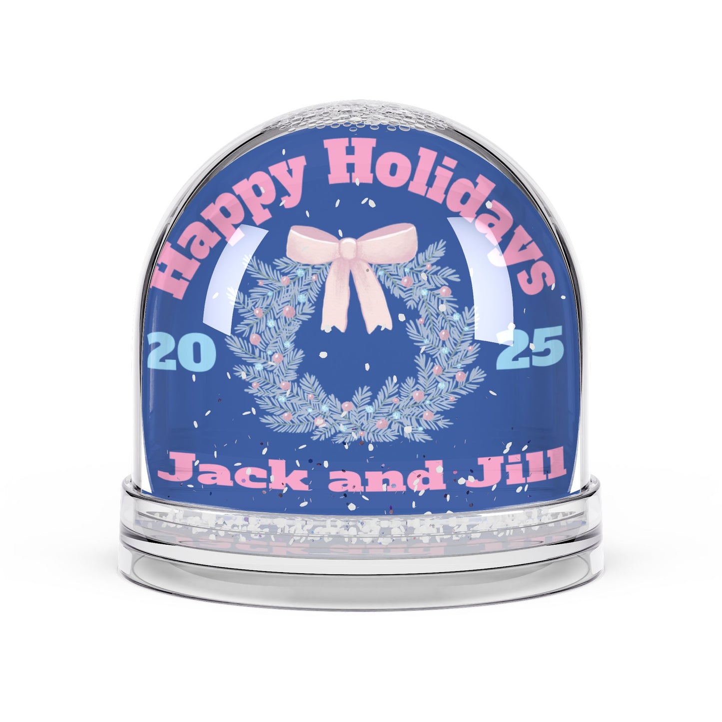Jack and Jill Wreath Snow Globe — Happy Holidays