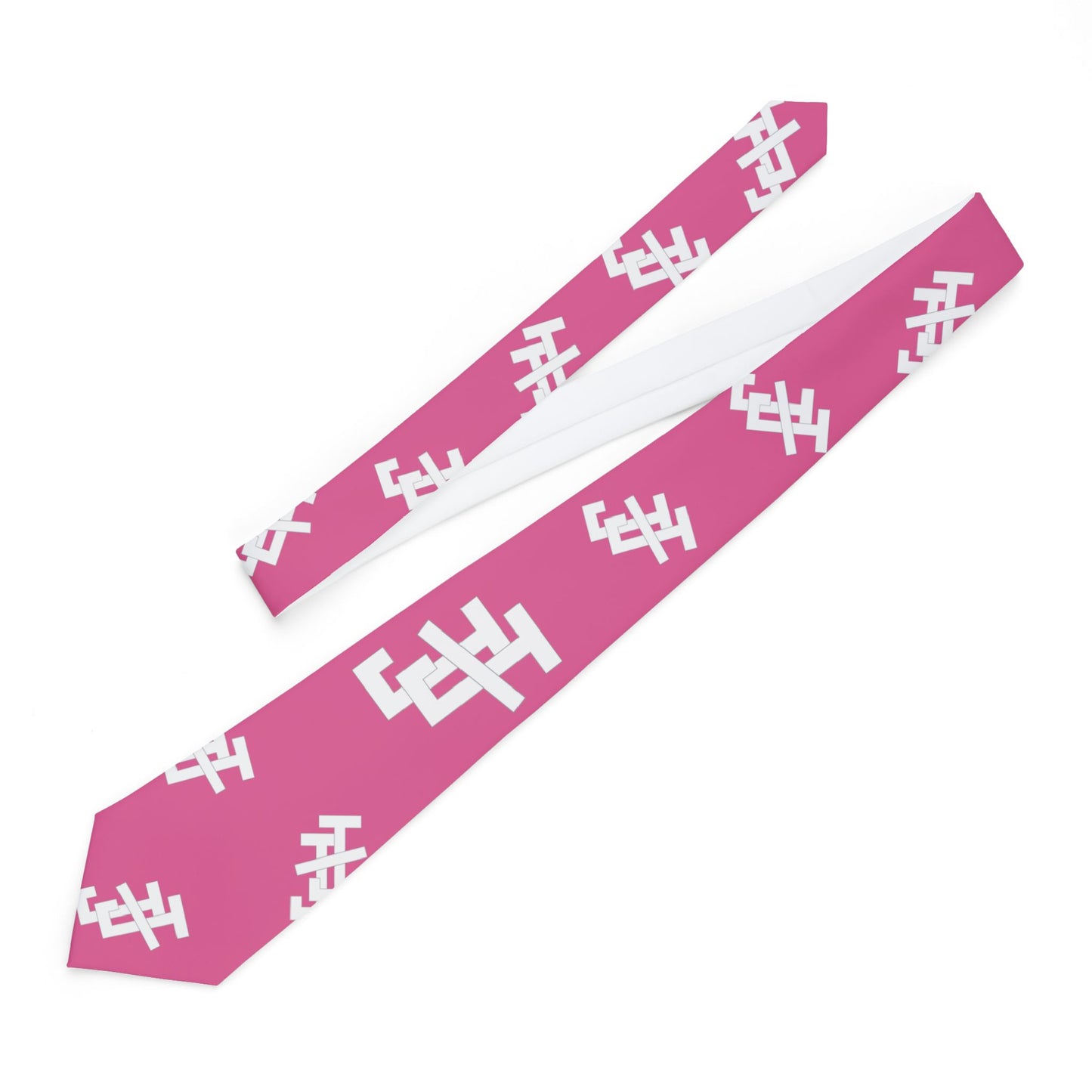 Jack and Jill Necktie - White JJ Pink