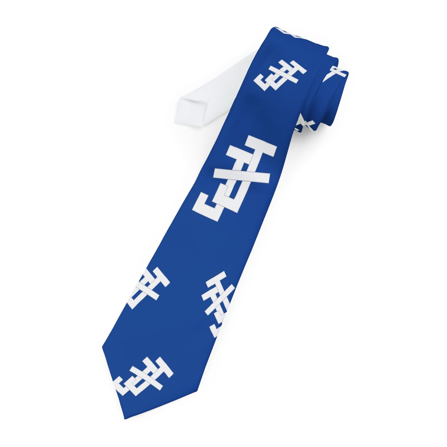 Jack and Jill Necktie - White JJ Blue
