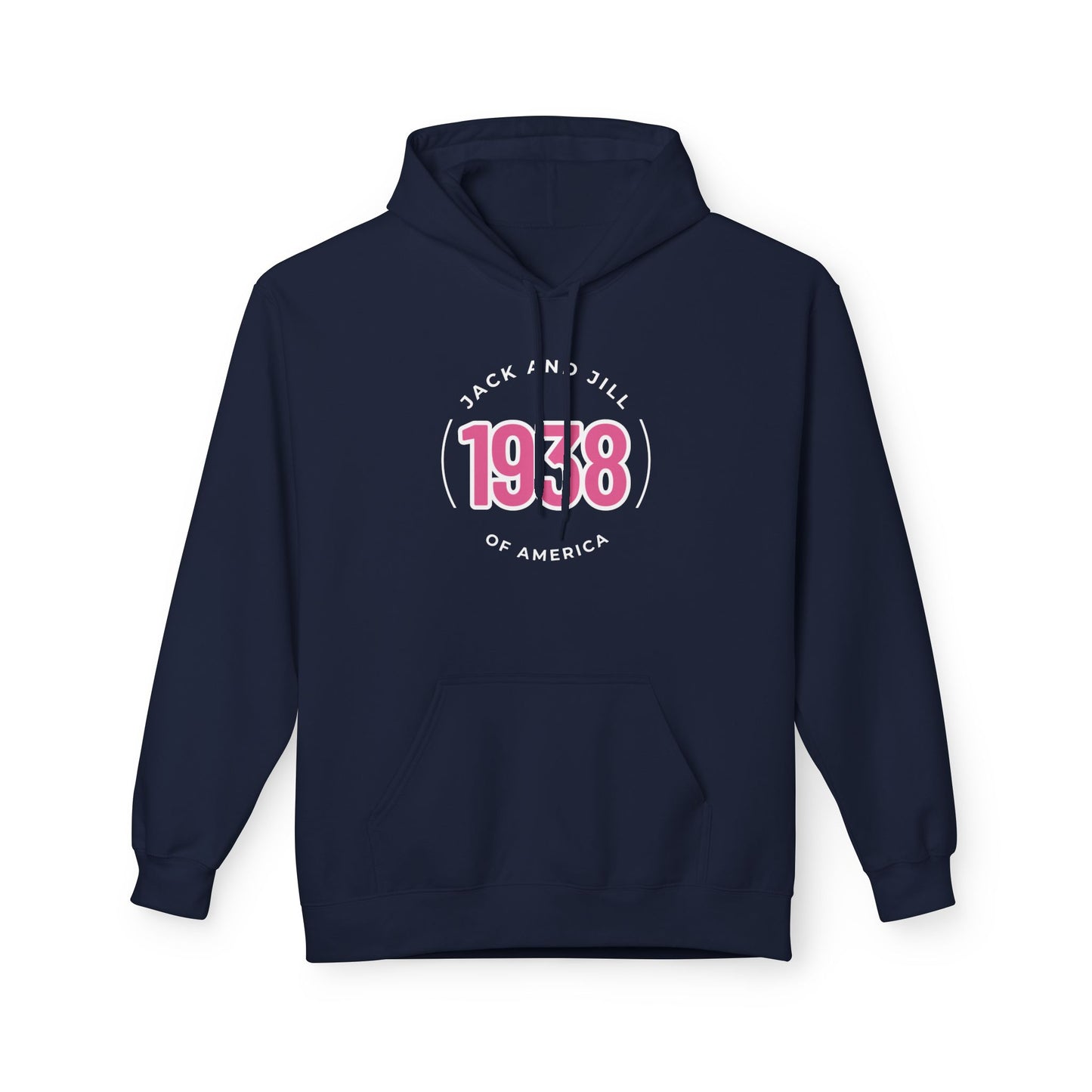 Jack and Jill Unisex Hoodie- Pink 1938 JJ Circle