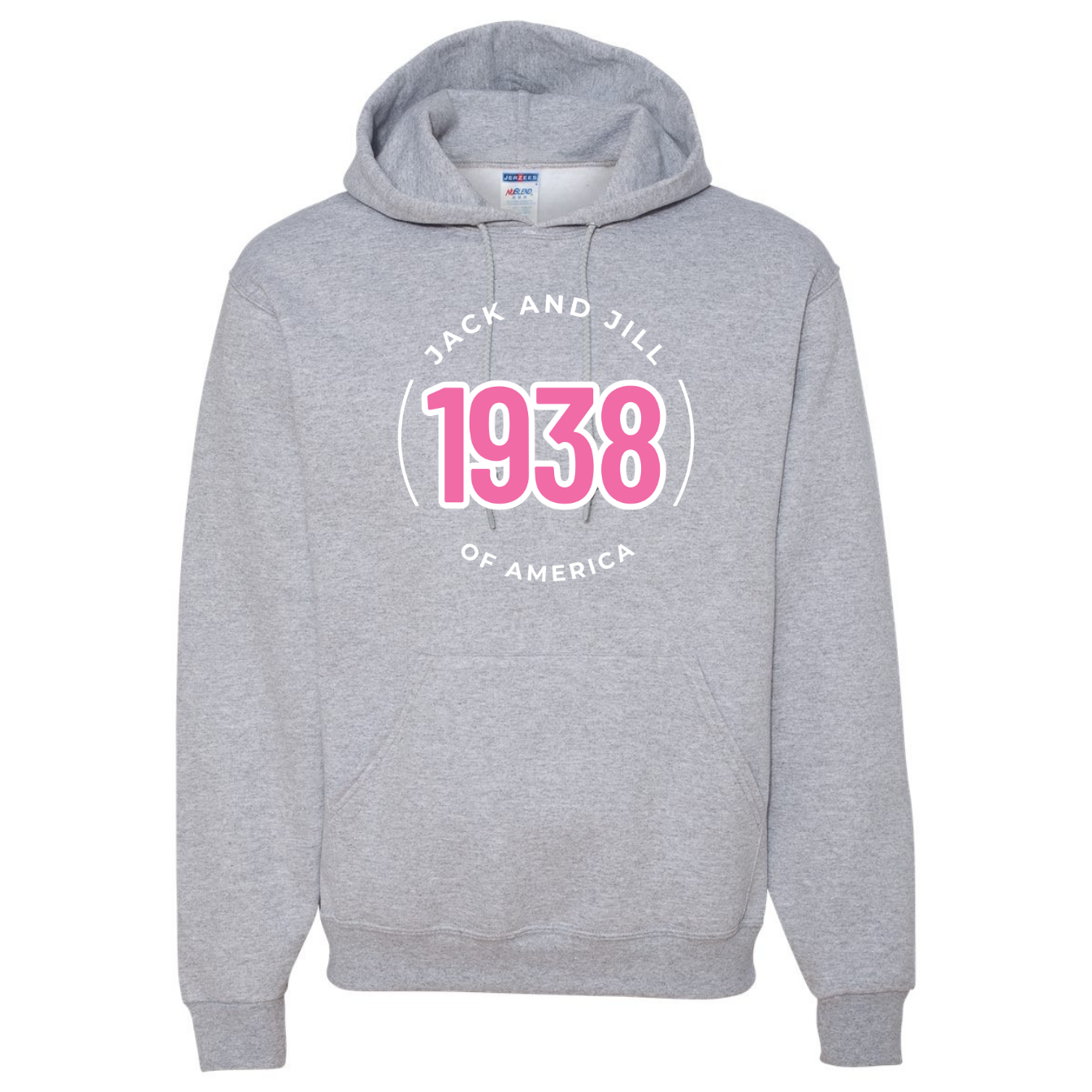 Jack and Jill Unisex Hoodie- Pink 1938 JJ Circle