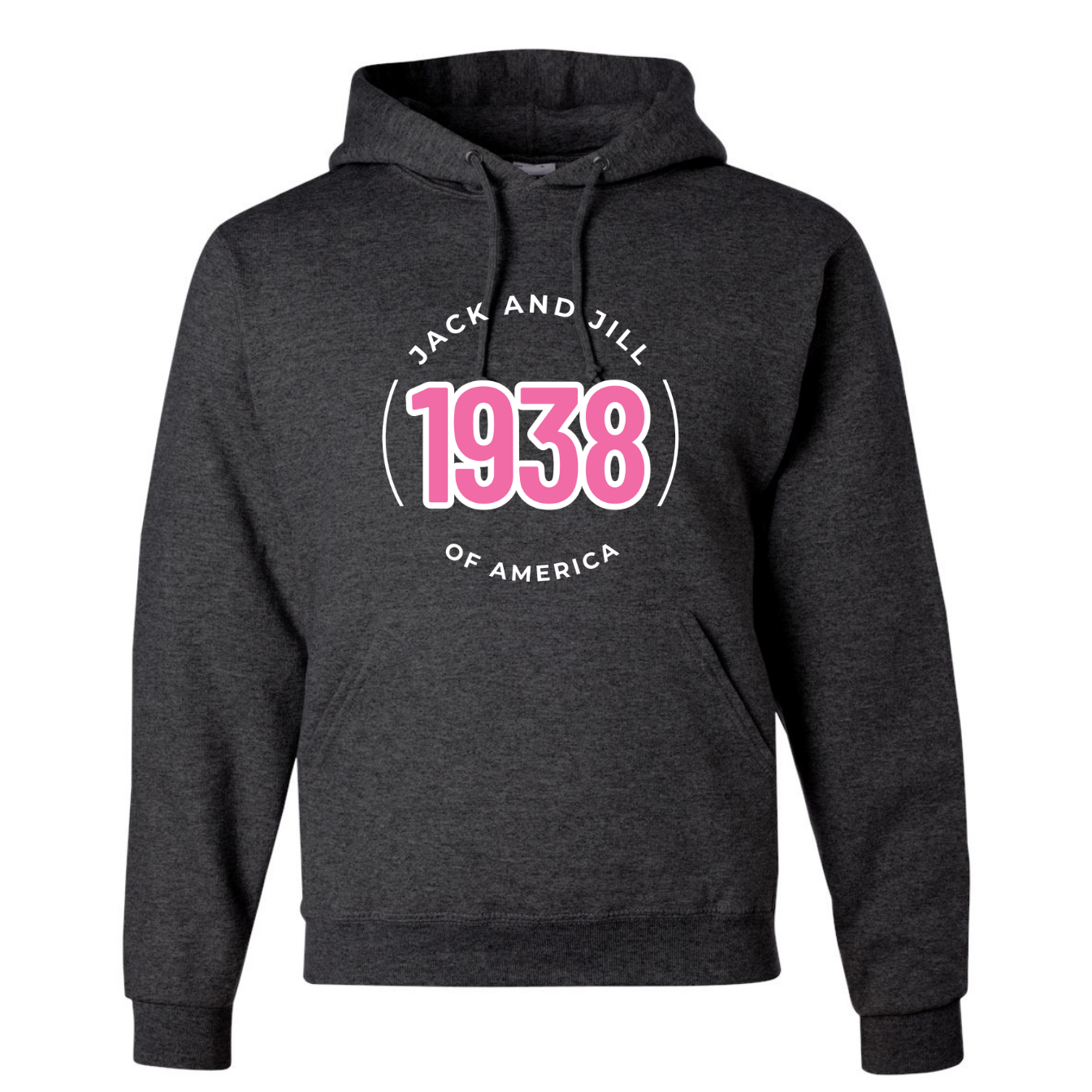 Jack and Jill Unisex Hoodie- Pink 1938 JJ Circle