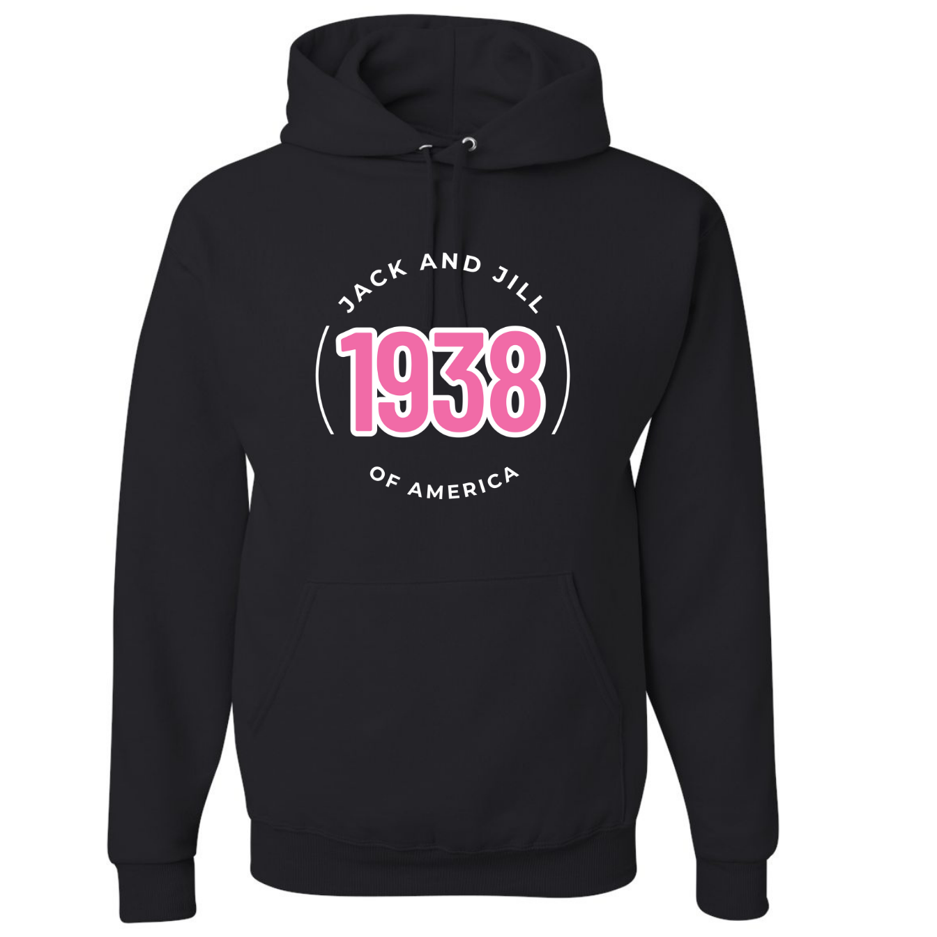 Jack and Jill Unisex Hoodie- Pink 1938 JJ Circle