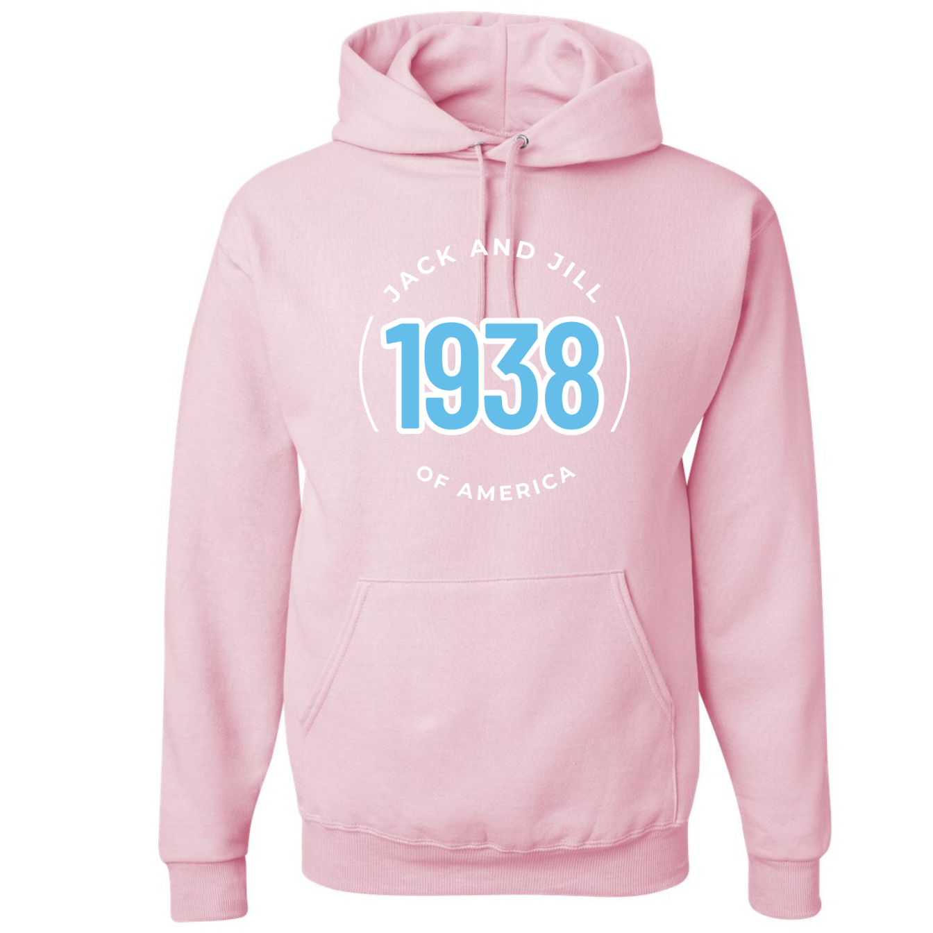 Jack and Jill Unisex Hoodie- Light Blue 1938 JJ Circle
