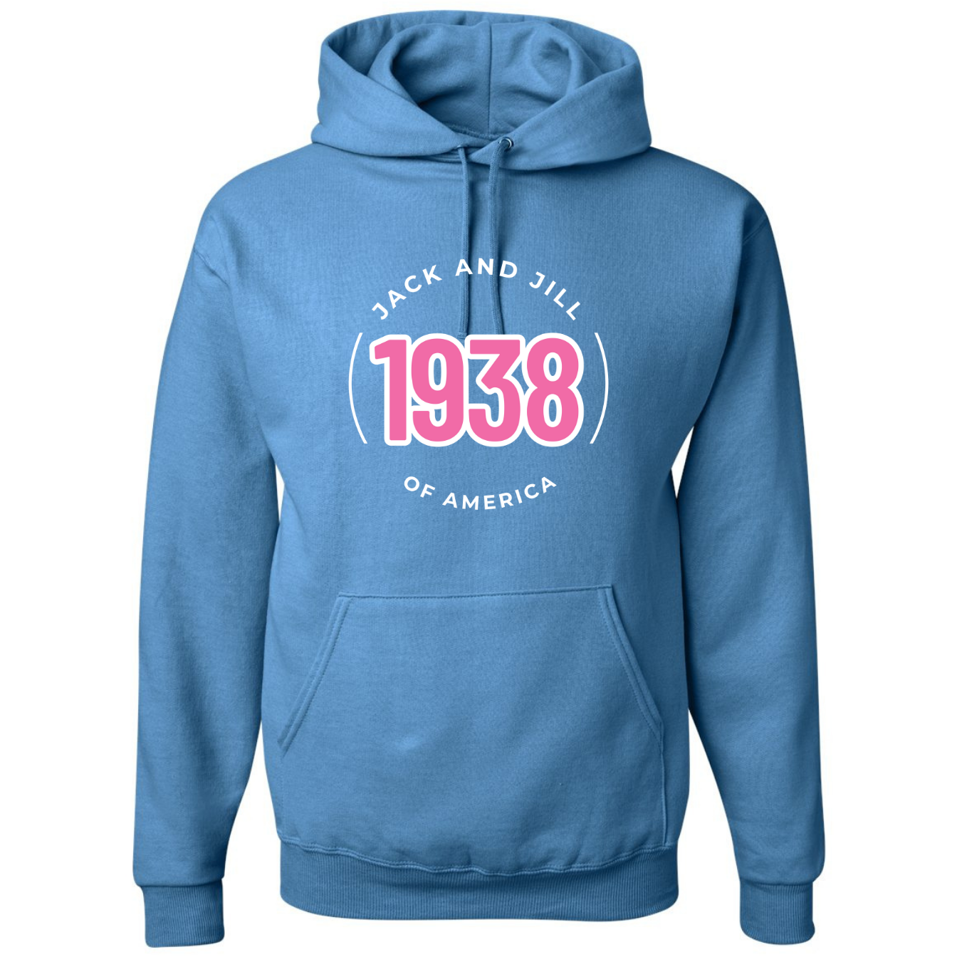 Jack and Jill Unisex Hoodie- Pink 1938 JJ Circle